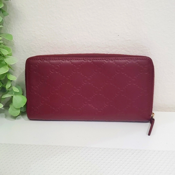 🇮🇹Gucci Guccisima GG Embossed Leather Burgundy Continental Wallet - Picture 3 of 17